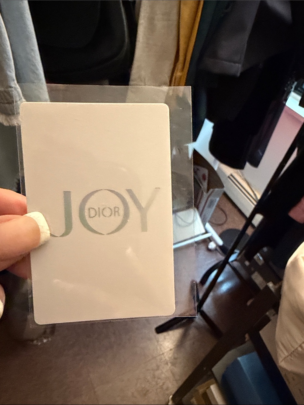 Dior JOY Card Holder - White with Silver Logo